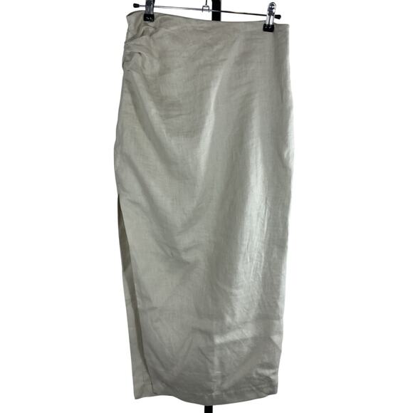 Sir 'Affogato' White Linen Asymmetric Midi Skirt Size 1 - Picture 2 of 4